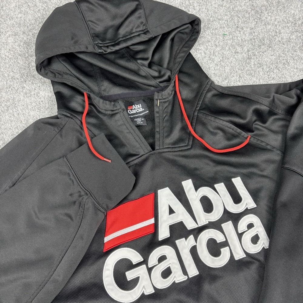 Abu Garcia Hoodie Men's XXXL Black Pullover Fishing Performance Sweatshirt 3xl